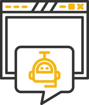 Automated Customer Service Chatbot Line Two Color vector
