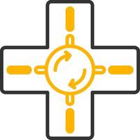 Road Roundabout Symbol Line Two Color vector