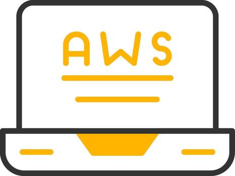 AWS Cloud Computing Icon Line Two Color vector