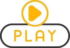 Media Play Button Line Two Color vector