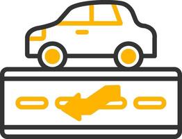 Lane Change Arrow Mark Line Two Color vector