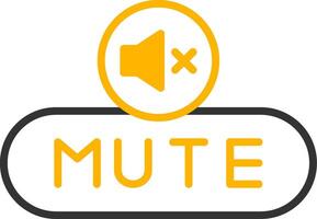 Mute Sound Button Line Two Color vector