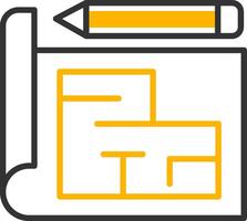 Technical Blueprint Drawing Line Two Color vector