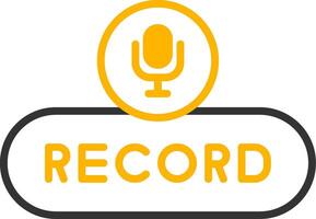 Record Voice Button Line Two Color vector