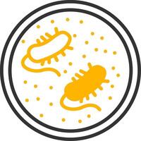 Actinomyces Filamentous Bacteria Line Two Color vector