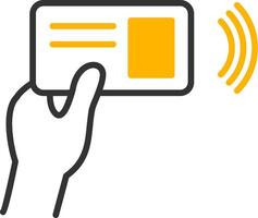 NFC Card Reader Terminal Line Two Color vector