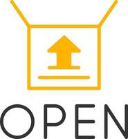 Business Now Open Sign Line Two Color vector