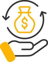 Revolving Glyph of Credit Line Two Color vector