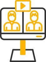 Instructor Led Business Webinar Line Two Color vector