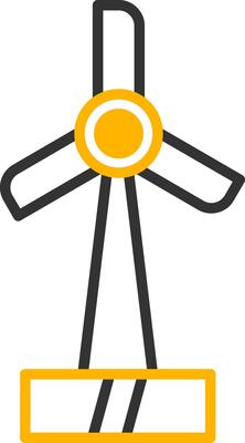 Renewable Wind Turbine Tower Line Two Color