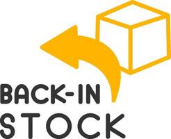 Product Restocked Notice Line Two Color vector
