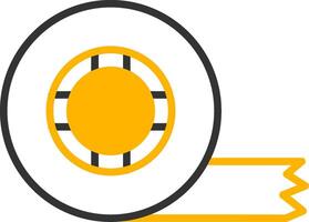 A yellow and black circle with a yellow stripe vector