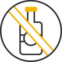 No Drinking Policy Notice Line Two Color vector