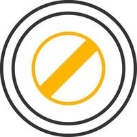 Road Fully Closed Board Line Two Color vector