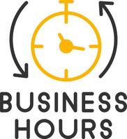 Official Business Hours Notice Line Two Color vector
