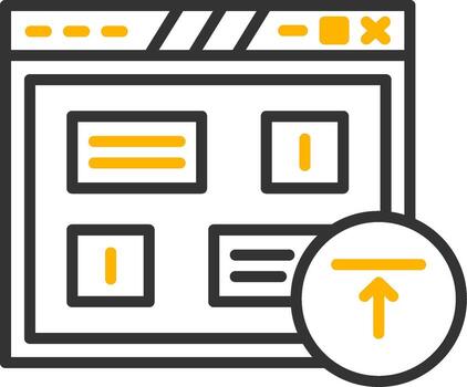 archivo subir sumisión campo línea dos color vector