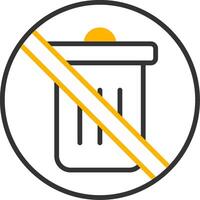 No Littering Warning Sign Line Two Color vector