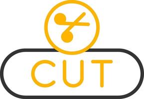 Cut Selection Button Line Two Color vector
