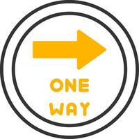 One Way Direction Arrow Line Two Color vector