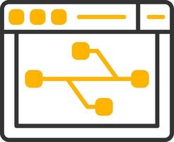Version Control Branch Icon Line Two Color vector
