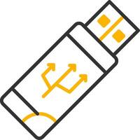 USB Storage Drive Line Two Color vector