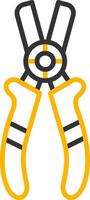 Compact Wire Cutter Line Two Color vector