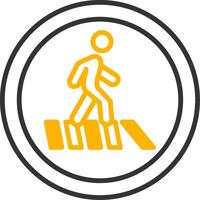Pedestrian Walkway Crossing Line Two Color vector