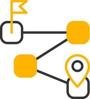 Trip Route Planning Tool Line Two Color vector
