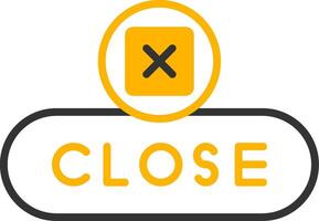 Close Window Button Line Two Color vector