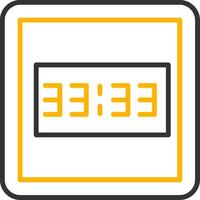 Real Time Digital Display Line Two Color vector