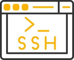 SSH Secure Access Symbol Line Two Color vector