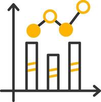 Trend Glyph Graph Symbol Line Two Color vector
