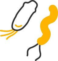 Spirillum minus Rat Bite Fever Bacteria Line Two Color vector