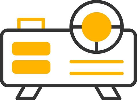 Digital Projector Device Line Two Color vector