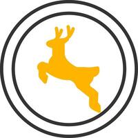 Deer Animal Crossing Alert Line Two Color vector