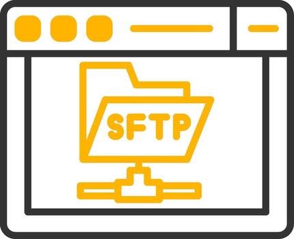 SFTP Secure Transfer Protocol Line Two Color vector