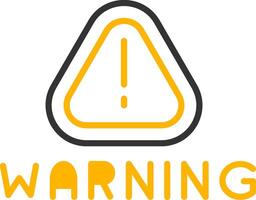 Warning Sign Notification Line Two Color vector