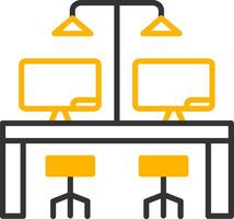Shared Co working Office Space Line Two Color vector