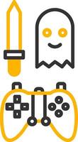 Designed Game Level Map Line Two Color vector