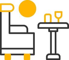Premium First Class Cabin Line Two Color vector