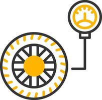 Tire Pressure Check Gauge Line Two Color vector