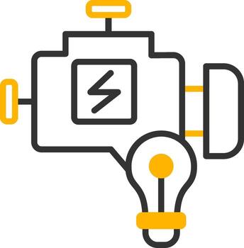 Engine Check Warning Light Line Two Color vector