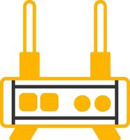 Internet Router Device Line Two Color vector