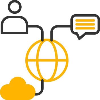 Internal Communication System Unit Line Two Color vector