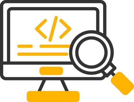 Peer Code Review Window Line Two Color vector