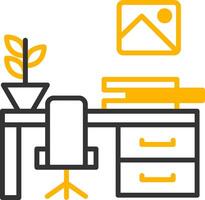 Minimalist Office Wall Decor Line Two Color vector