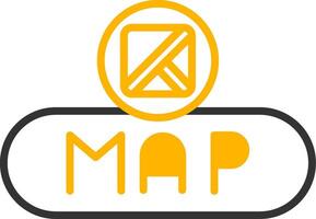 View Map Button Line Two Color vector