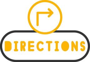 Get Directions Button Line Two Color vector