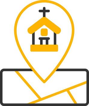 Small Chapel Location Point Line Two Color vector