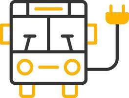 Eco Friendly Electric Bus Line Two Color vector